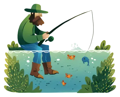 Fisherman Enjoying a Day by the Water