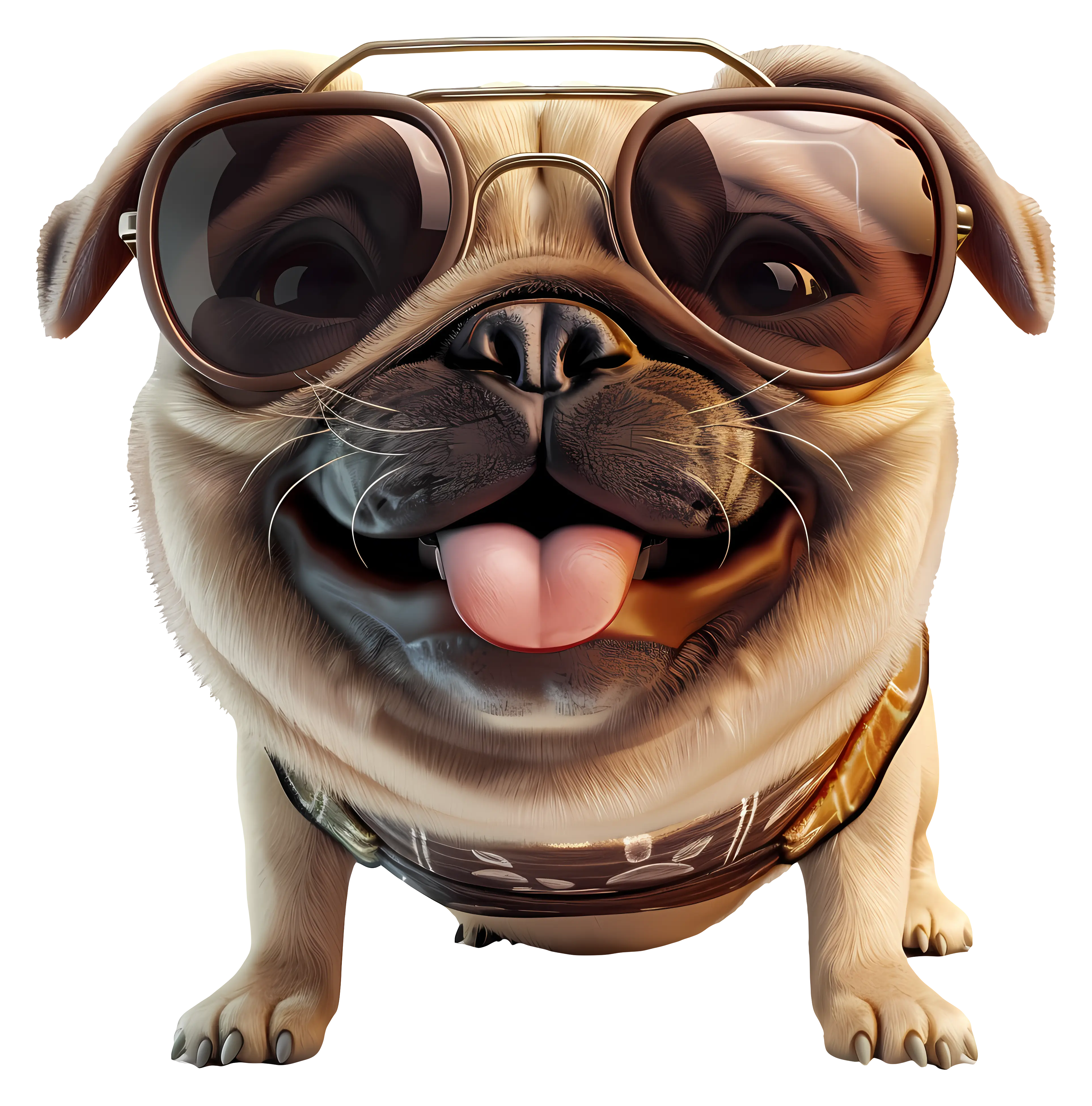 Stylish Pug Wearing Sunglasses Illustration