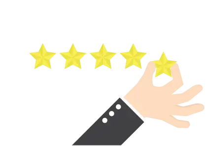 Five Star Rating with Hand Illustration
