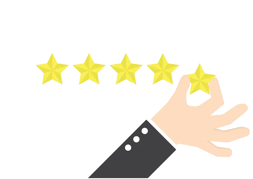 Five Star Rating with Hand Illustration