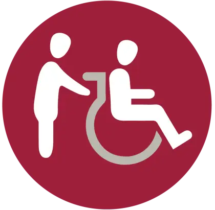 Disability Assistance Symbol in Red Circle