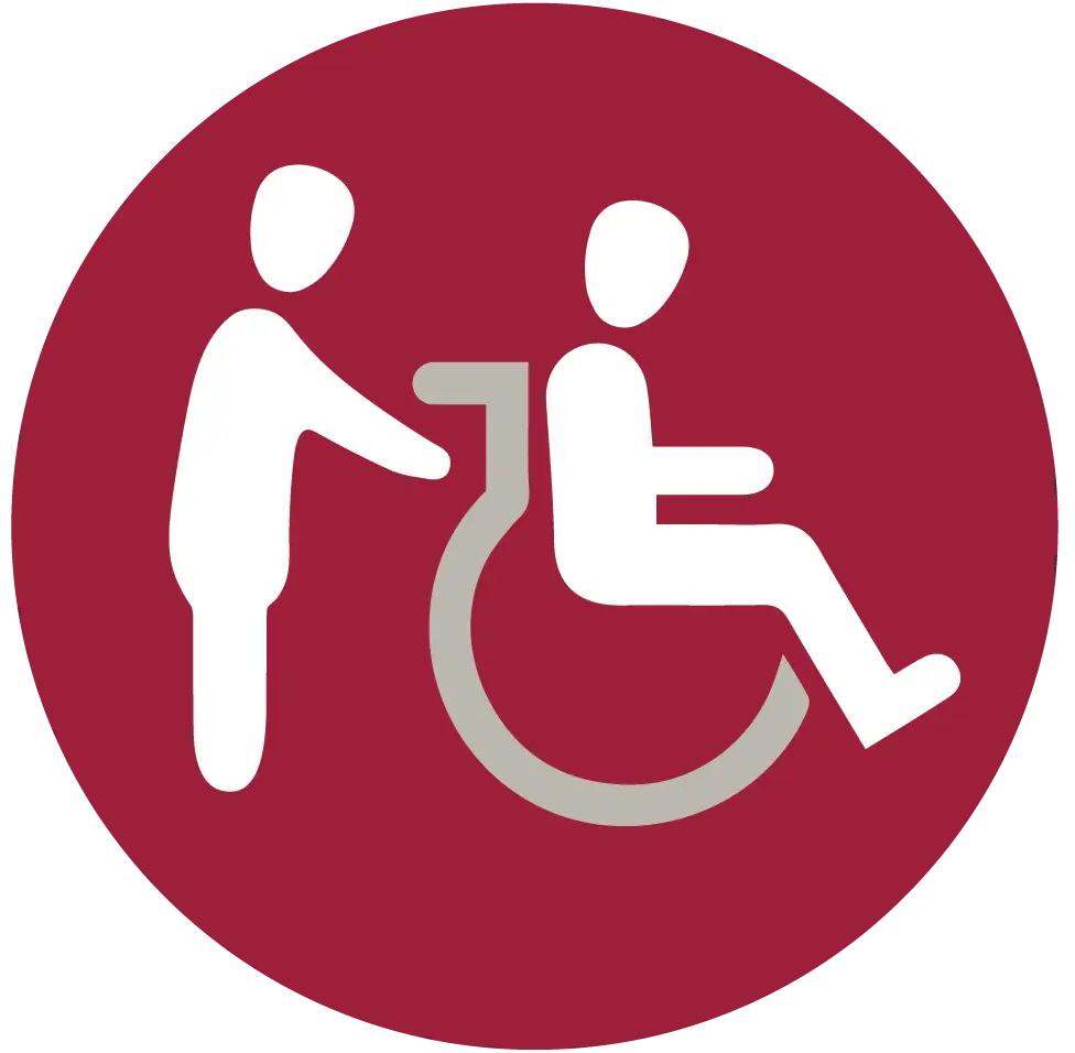 Disability Assistance Symbol in Red Circle