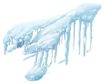 Frozen Icicles Hanging in Winter