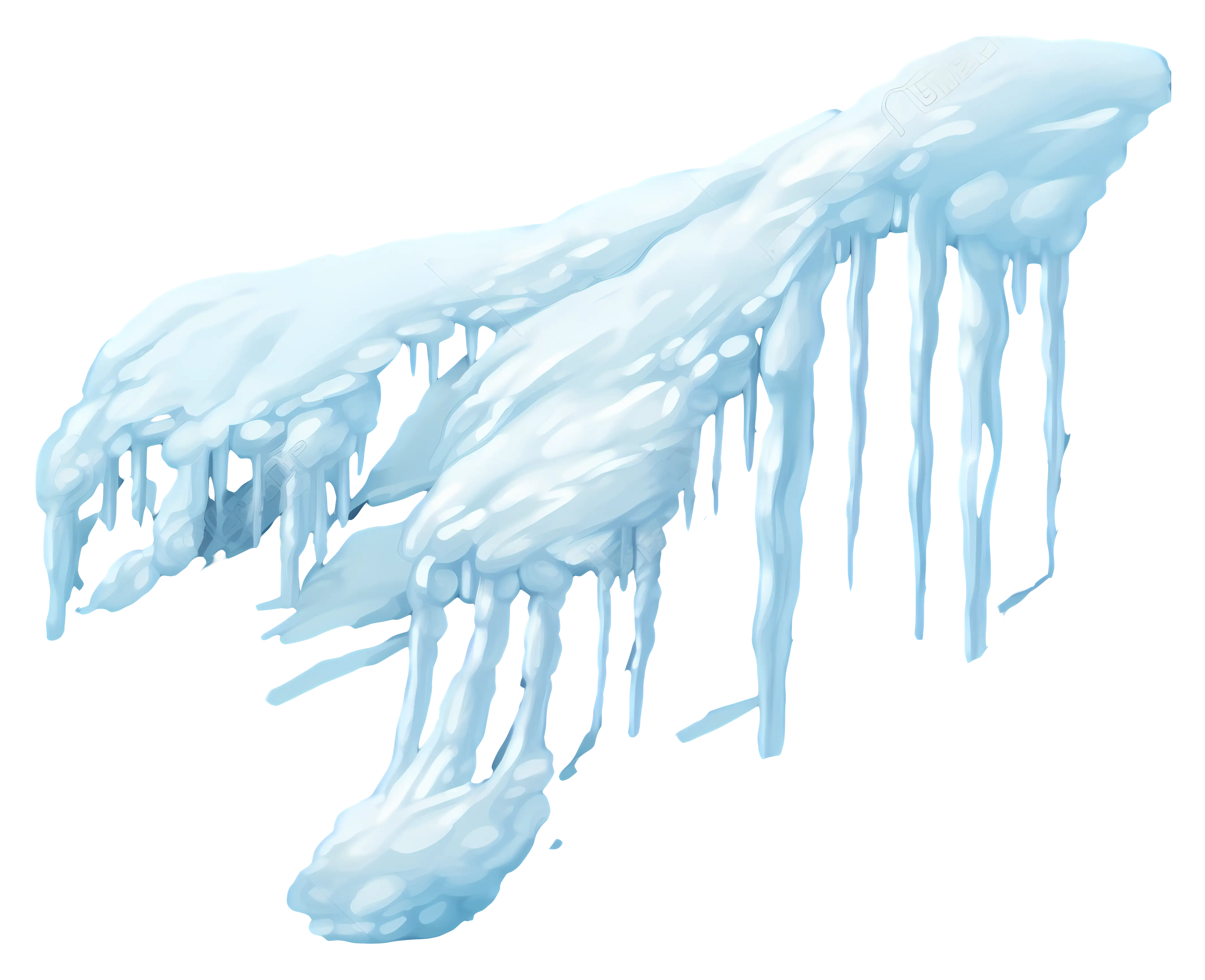 Frozen Icicles Hanging in Winter