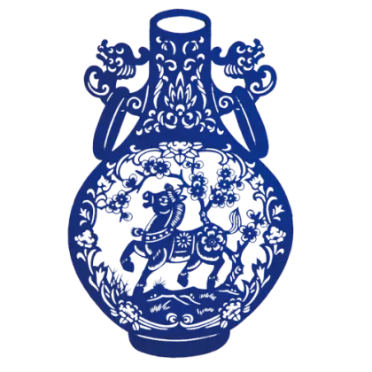 Intricately Designed Blue Patterned Vase with Decorative Art