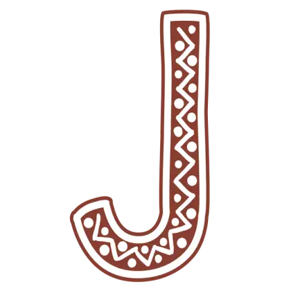 Patterned Letter J