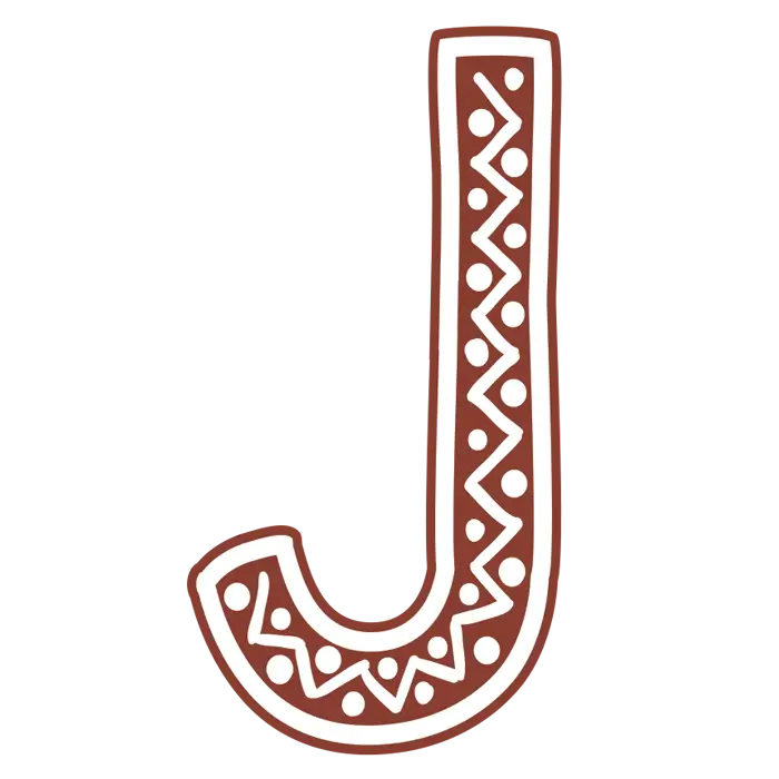 Patterned Letter J