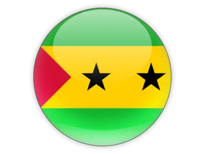 Flag of Sao Tome and Principe in Circular Design