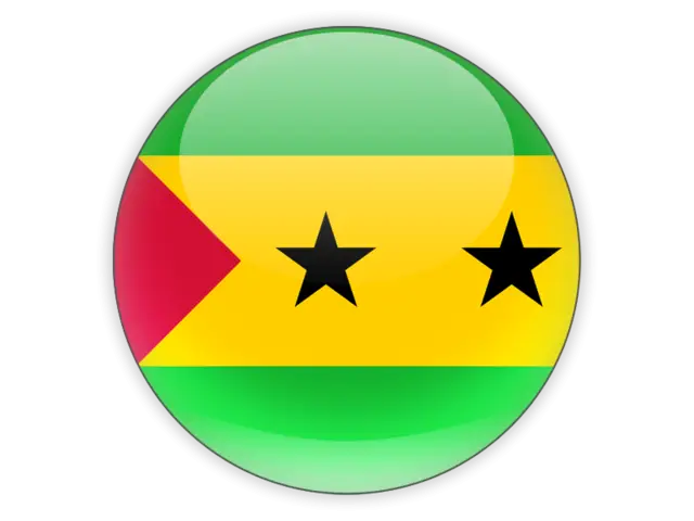 Flag of Sao Tome and Principe in Circular Design