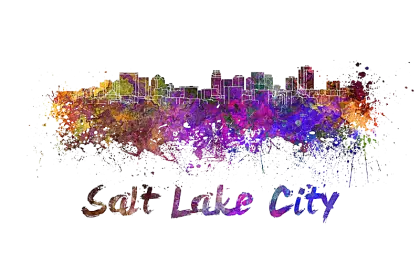 Colorful Salt Lake City Skyline Art