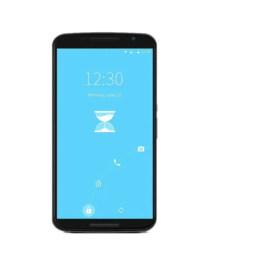 Modern Smartphone with Blue Screen