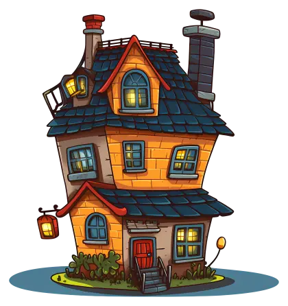 Whimsical Fantasy House Cartoon Art