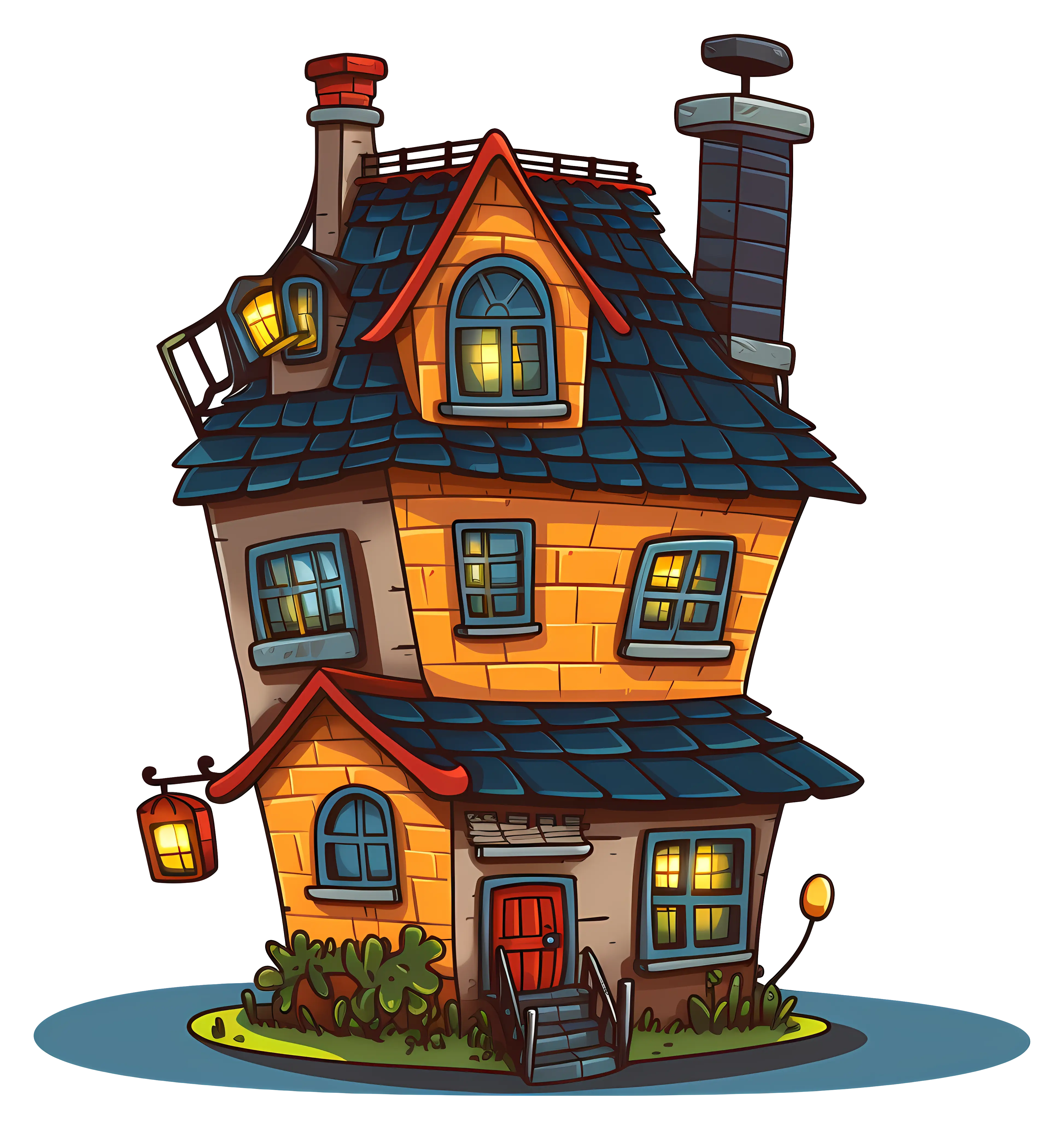 Whimsical Fantasy House Cartoon Art