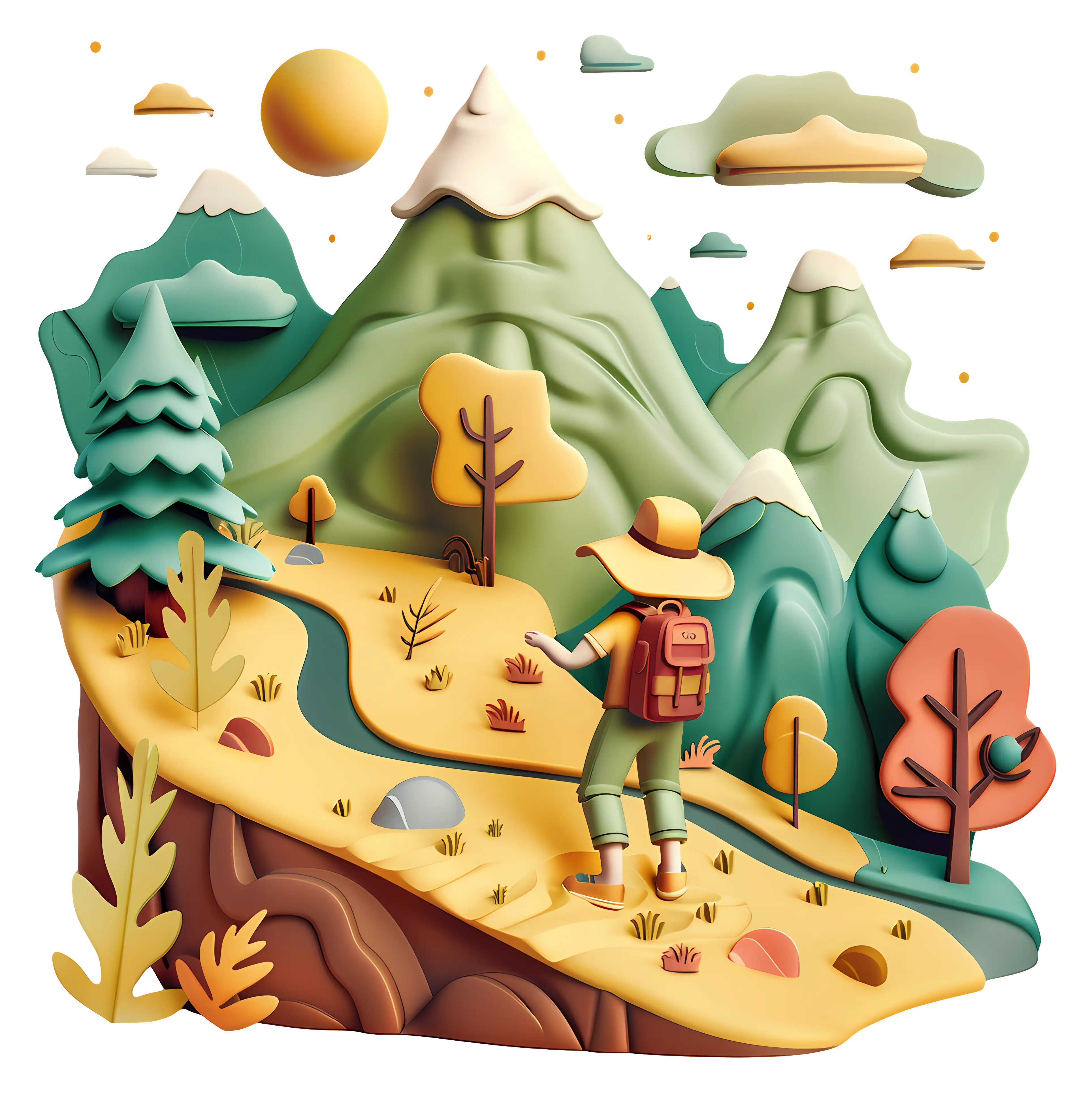 Hiker in Scenic Mountain Landscape