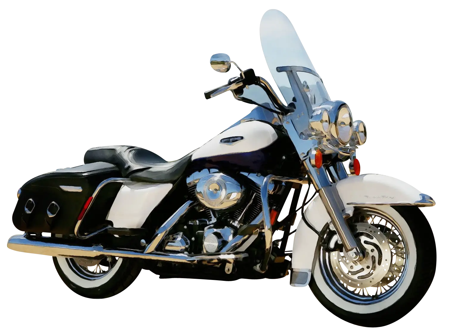 Black and white classic motorcycle