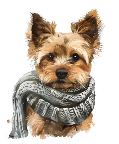 Adorable Dog Wearing a Scarf