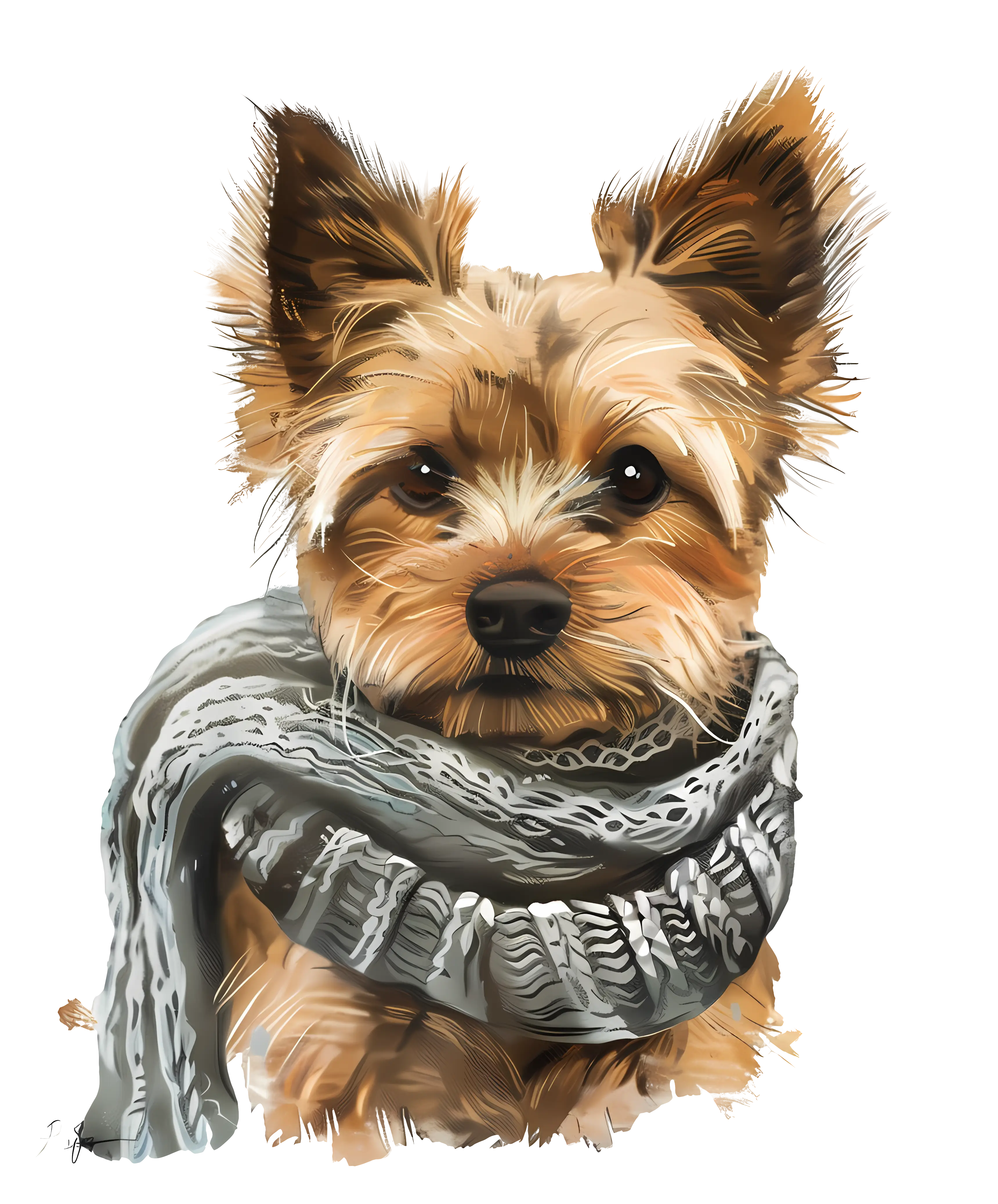Adorable Dog Wearing a Scarf