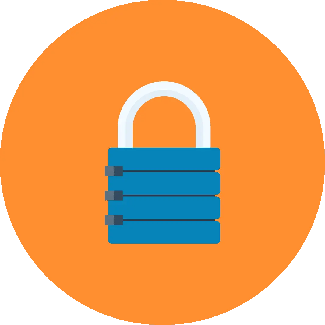 Blue Padlock Security Icon