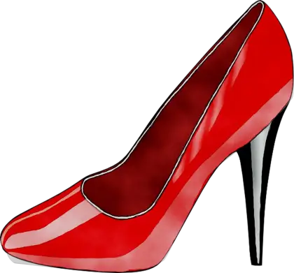 Glossy Red High Heel Shoe Illustration