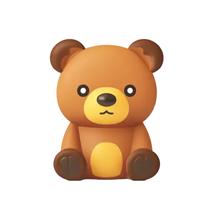Cute Brown Teddy Bear Illustration