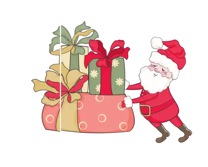 Santa Claus Delivering Christmas Gifts