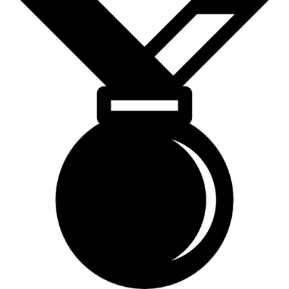 Black and White Medal Icon