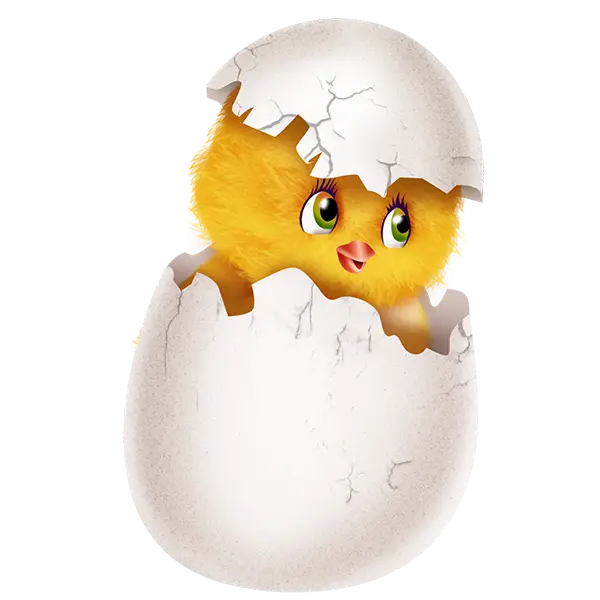 Cute Chick Hatching from Egg