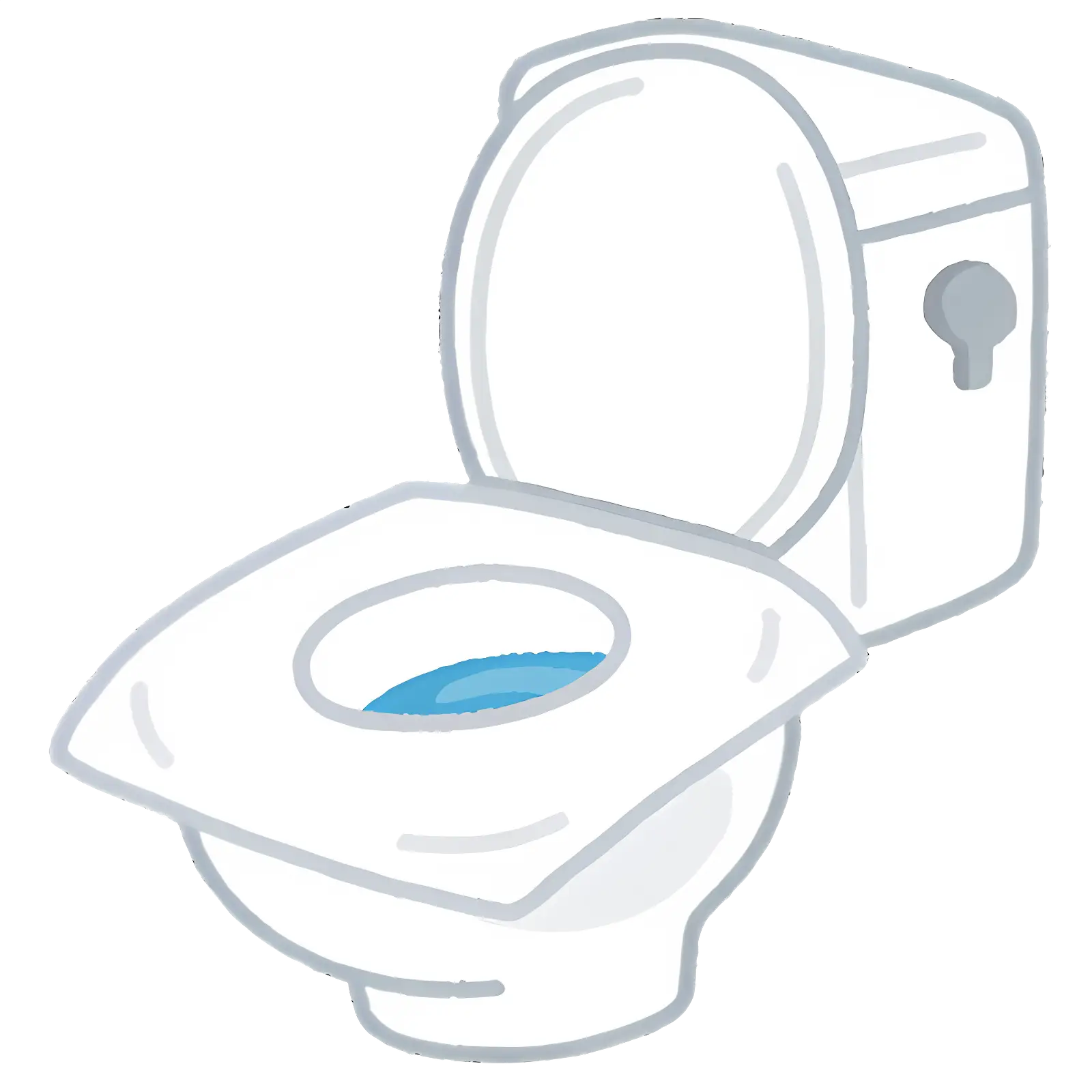 White Toilet with Open Lid Illustration