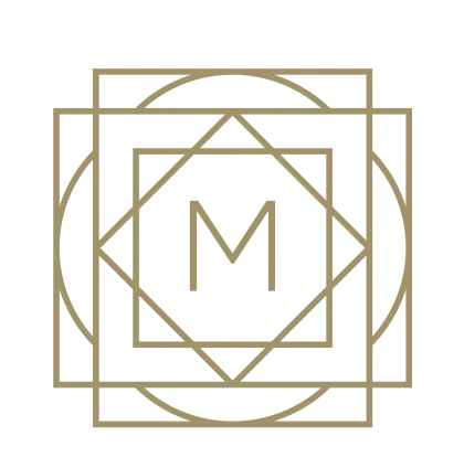 Gold Geometric Design with Letter M