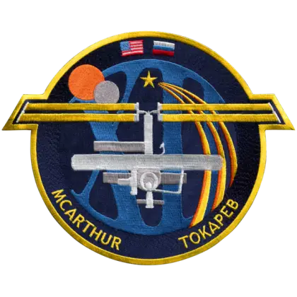 Space Mission Patch with Astronaut Names