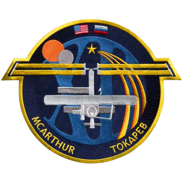 Space Mission Patch with Astronaut Names