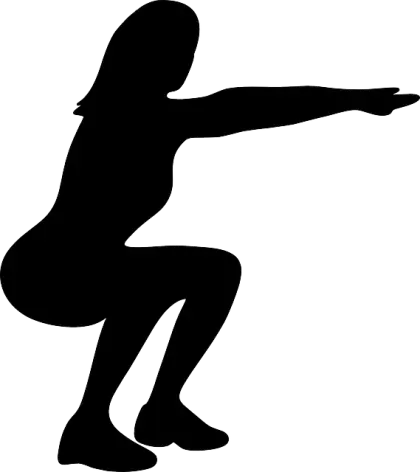Silhouette of Woman Squatting