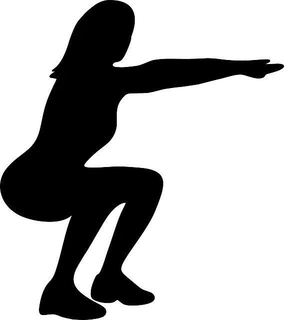 Silhouette of Woman Squatting