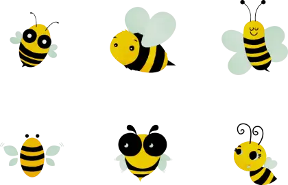 Cartoon Bees with Adorable Designs
