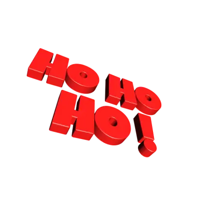 Ho Ho Ho 3D Text for Christmas