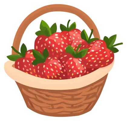 Basket Full of Fresh Strawberries