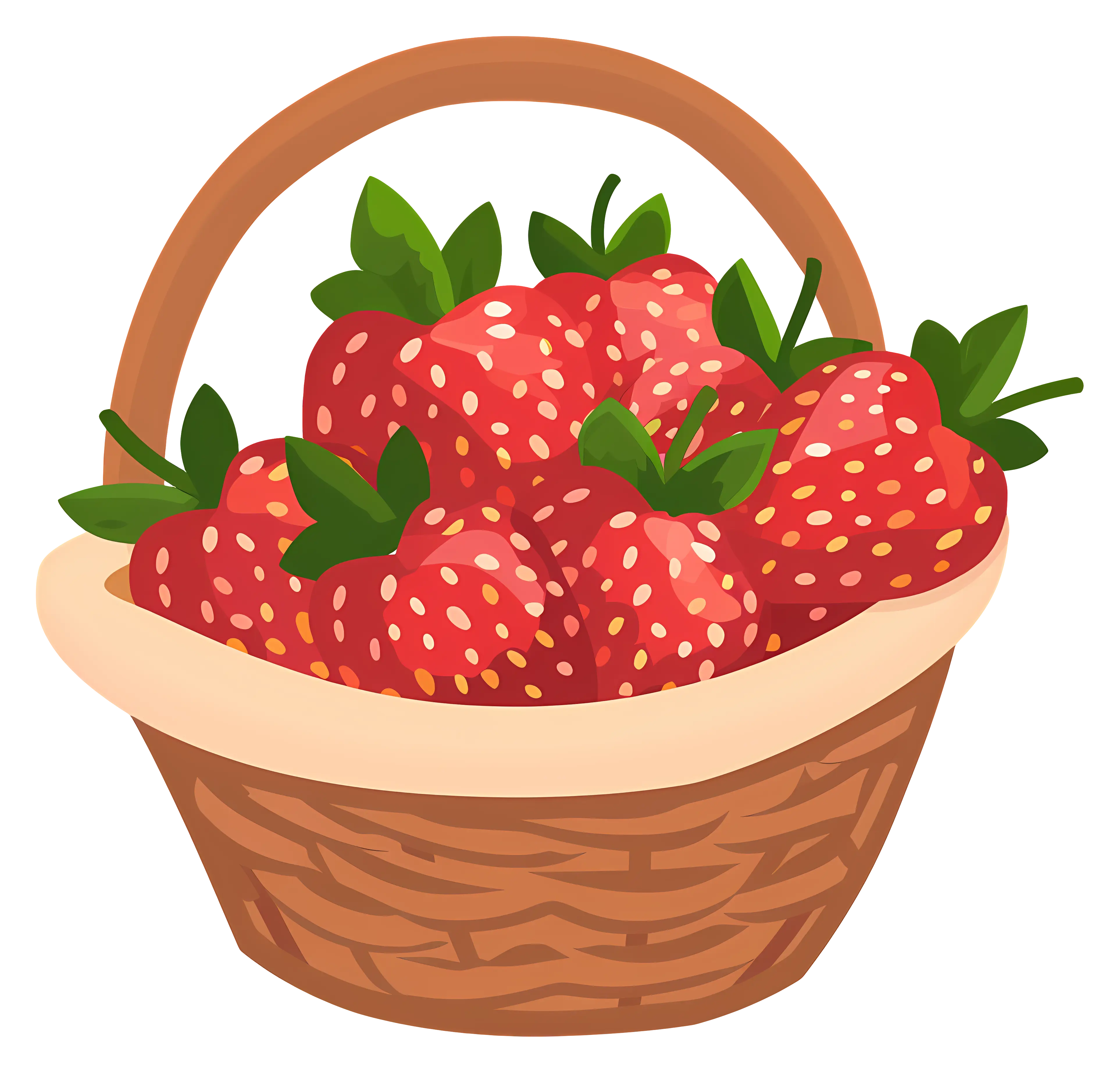 Basket Full of Fresh Strawberries