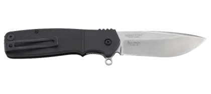 Black Handle Folding Knife with Silver Blade