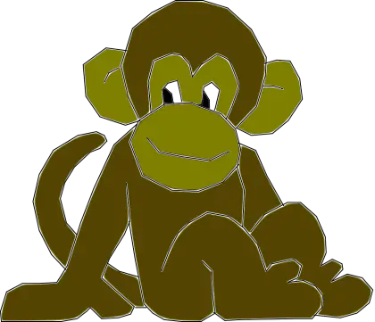 Sitting Cartoon Monkey Illustration