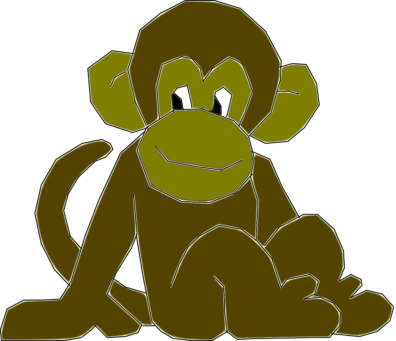 Sitting Cartoon Monkey Illustration