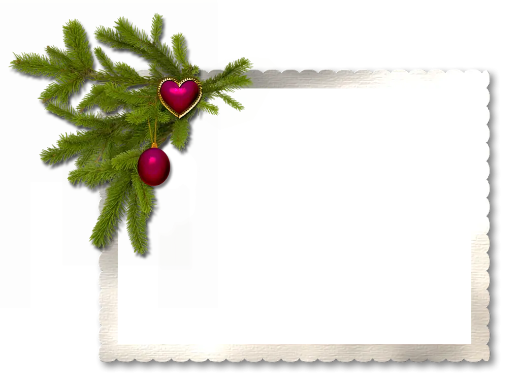 Christmas Themed Frame with Ornaments
