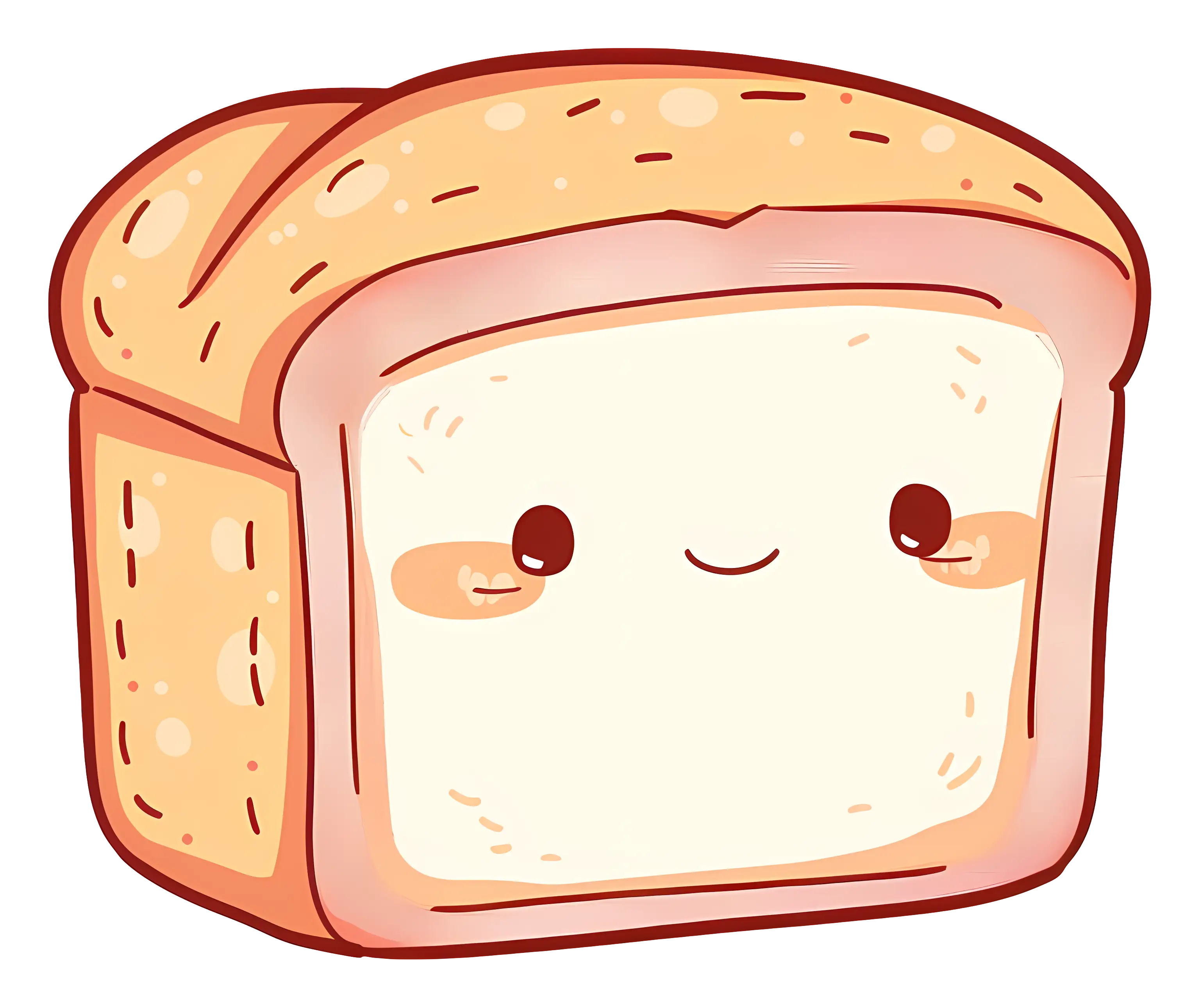 Cute Cartoon Bread Loaf