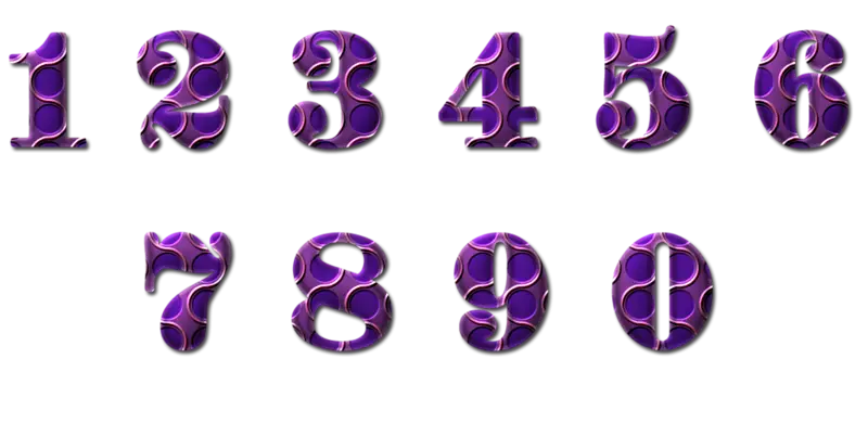 Purple Numbers Design