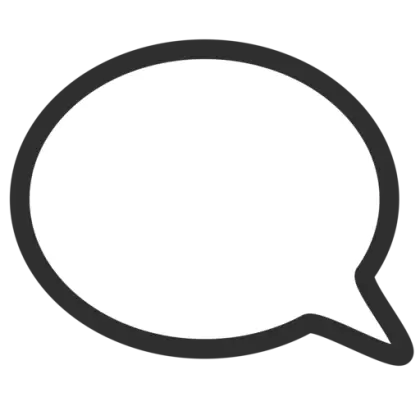 Black Lined Oval Speech Bubble