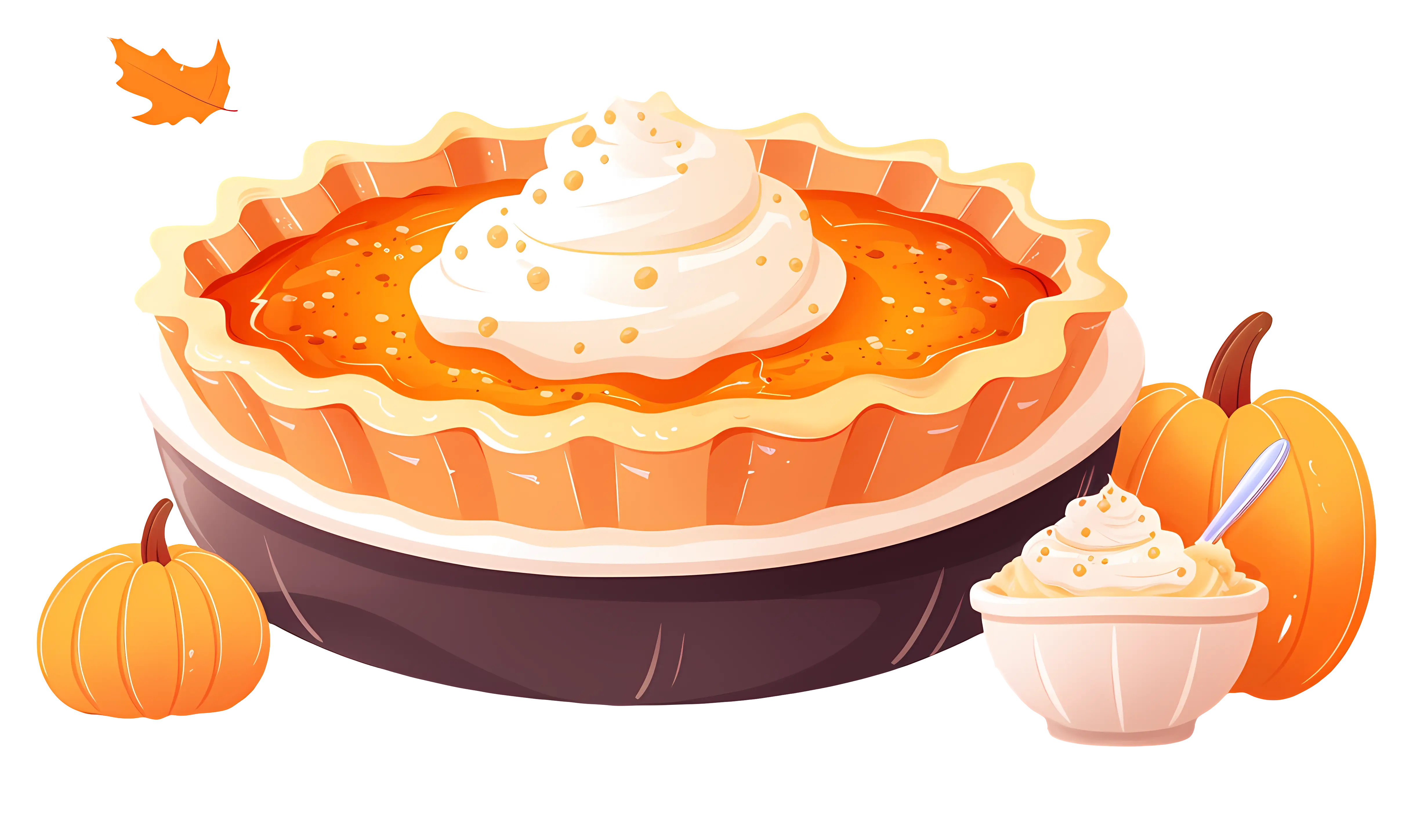 Delicious Pumpkin Pie with Whipped Cream