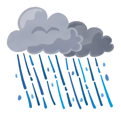 Rainstorm with Gray Clouds and Falling Raindrops