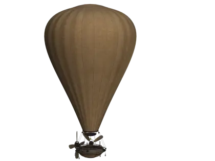Brown Hot Air Balloon in Vintage Style