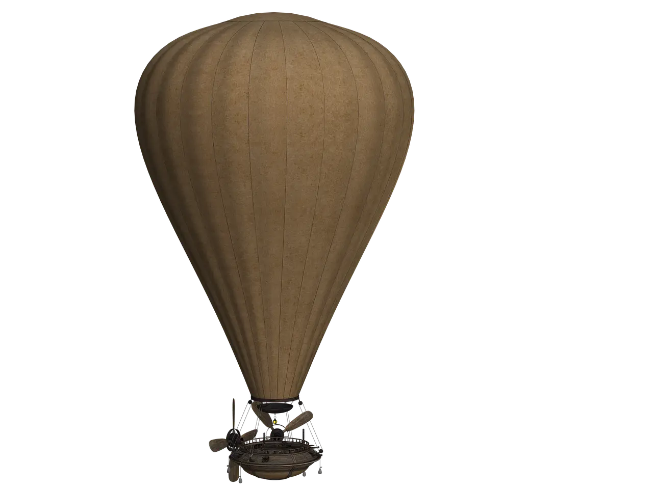 Brown Hot Air Balloon in Vintage Style