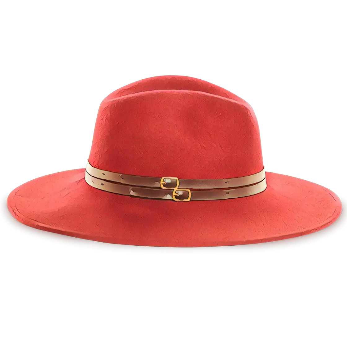 Elegant Red Hat with Gold Detailing