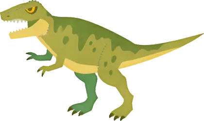 Green Dinosaur Illustration in Cartoon Style